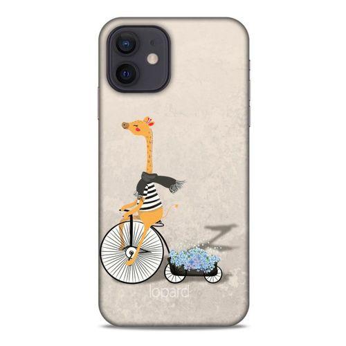 Apple iPhone 12 Kılıf FunnyMaX (17) Tasarım Kılıf Bej Zürafa