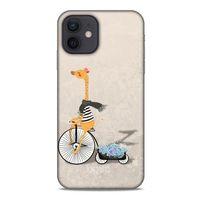 Apple iPhone 12 Kılıf FunnyMaX (17) Tasarım Kılıf Bej Zürafa