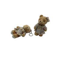 Kıyafetli Çiçekli Kız Peluş Ayıcık 9 cm