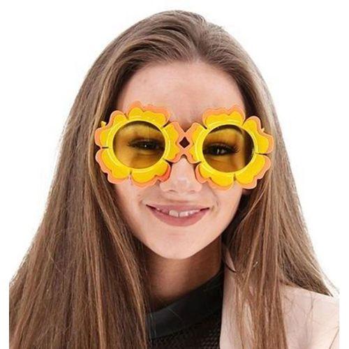 Papatya Şekilli Turuncu Sarı Hawaii Parti Gözlüğü