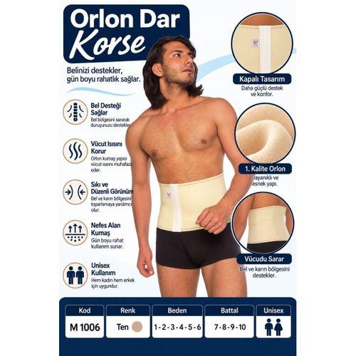 Orlon Dar Korse – Unisex Bel ve Karın Destek Korsesi – M 1006 - Rylks