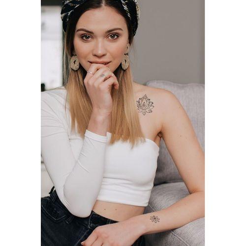 Lotus Geçici Dövme,Geçici Tattoo ,Vücut Dövme,Kol Bilek Dövme,Boyun Dövme,Sırt Dövme
