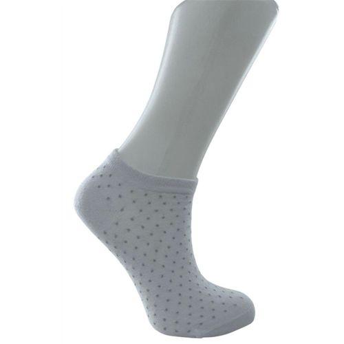 RU-BE Gümüş Simli Puantiyeli Bambu Patik Çorap