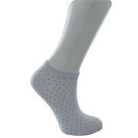 RU-BE Gümüş Simli Puantiyeli Bambu Patik Çorap