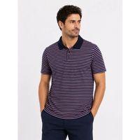 Erkek Pike Kumaş Gül Kurusu Çizgili Polo Yaka Tişört Kısa Kol T-Shirt - Siyah