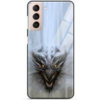 Samsung Galaxy S21 Plus Kılıf Dragons (11) Tam Koruma Beyaz Ejderha