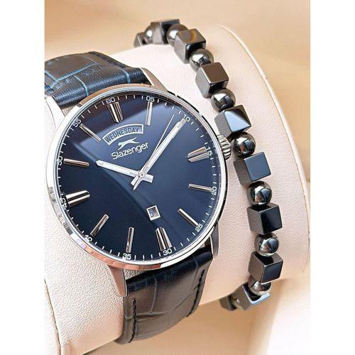 Slazenger Erkek Deri kordon Bileklik Hediyeli 2 Yıl Garantili Suya Dayanıklı Kol Saati VS.BLKT.0761