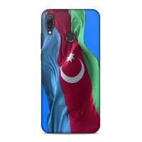 Huawei Y9 2019 Uyumlu Kılıf Azarbaijan (6) Silikon Kılıf Dalgalanan Bayrak