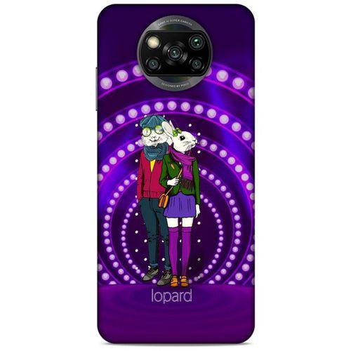 Xiaomi Redmi Poco X3 Kılıf FunnyMaX (33) Hybrid Kılıf Mor Tavşan