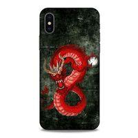 Apple iPhone XS Kılıf Dragons (23) Ultra Koruma Kılıfı Tatoo Kırmızı Ejderha