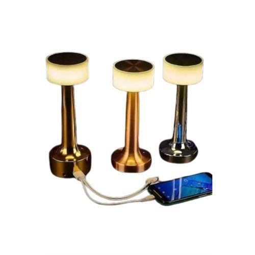 Altın Rengi Masa Ve Gece Lambası Dokunmatik Şarjlı Masa Lambası