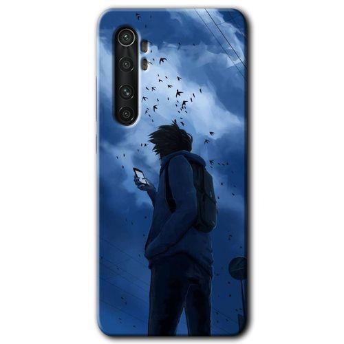 MRCİLETİSİM Xiaomi Mi Note 10 Lite Kılıf HD Desen Baskılı Arka Kapak + Temperli Cam - Sonbahar Yalnızlığı