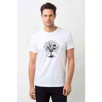 Silhouette Melody Tree Baskılı Beyaz Erkek Tshirt