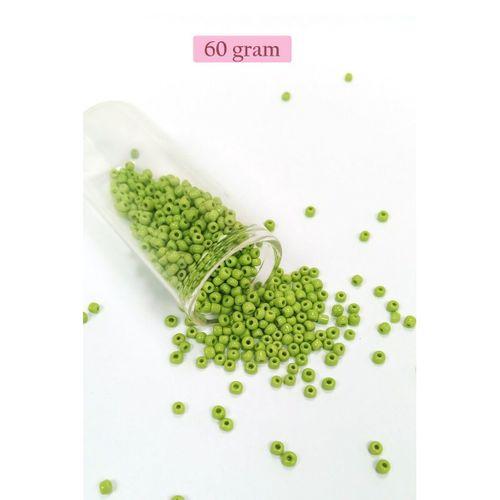 Dökme Cam Kum Boncuk (8/0) 3 mm - 60 Gram - Ihlamur Yeşili - BNC205
