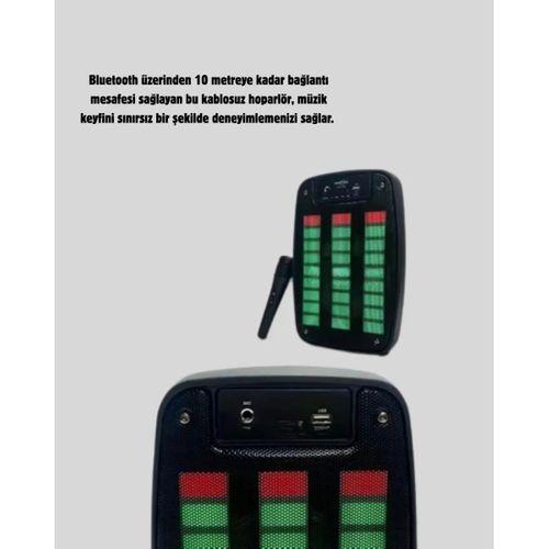 Gts 1793 Işıklı 6.5 İnç Kablosuz Hoparlör Bluetooth, Usb Ve Fm Özellikli