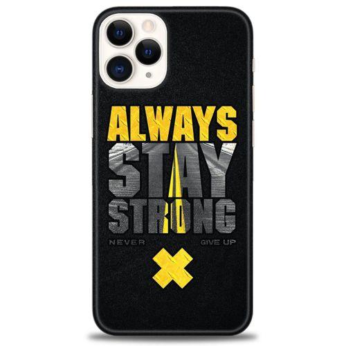 iPhone 12 Pro Max Kılıf HD Baskılı Kılıf - Stay Strong + Tam Ekran Koruyucu