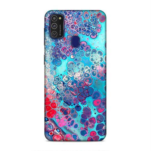 Samsung Galaxy M21 Kılıf Mermer Bubbles Arka Kapak Silikon Koruma Full Koruyucu