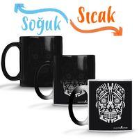 Skull Gun White Sihirli Kupa Bardak Porselen