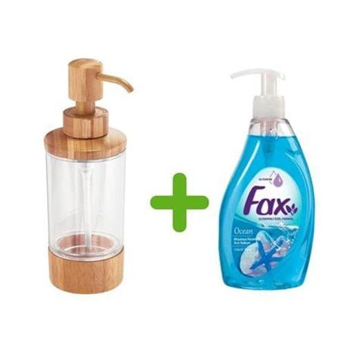 Bambu Akrilik Sıvı Sabunluk Ve 1 Adet 400 Ml Sıvı Sabun Okyanus Kokulu