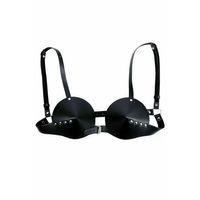 Siyah Göğüs Harness Zımbalı Konik Kaplı Deri - Brf250