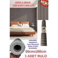60cm x 280cm 1 Adet Kendinden Yapışkanlı Kömür Gri Lambiri Desenli Duvar Paneli Kağıdı GS8002