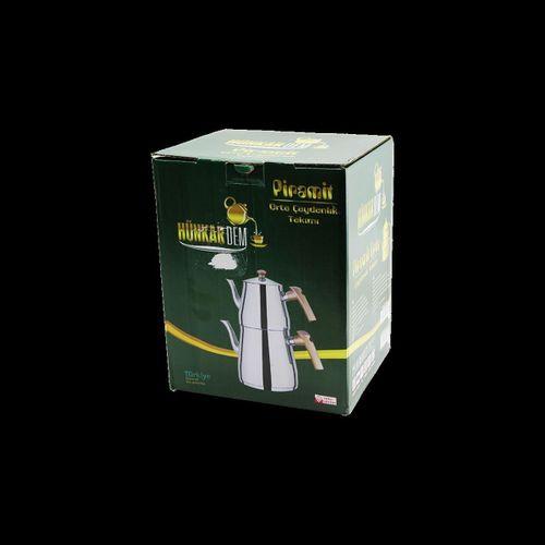 Çelik Çaydanlık Seti (1.1L Üst + 2L Alt) Kendinden Süzgeçli