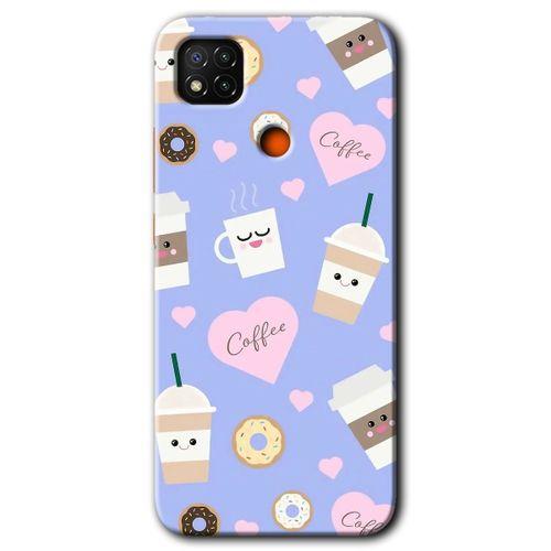 BeRa Aksesuar Xiaomi Redmi 9c Kılıf Baskılı Kapak - Coffee Cake +Tam Kaplayan Mat Seramik