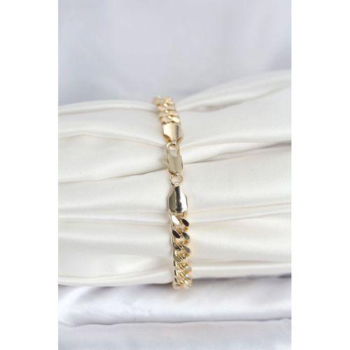 CM 14K Gold Renk Ezme Kalın Zincir Model Kadın Bileklik