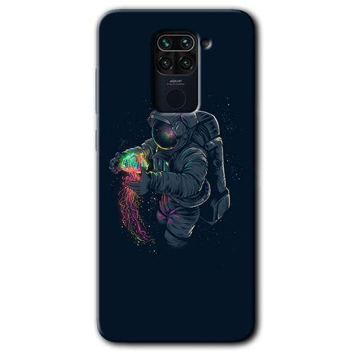 Xiaomi Redmi Note 9 HD Baskılı Kılıf + 9D Tam Ekran Koruyucu - Astronot Kıyafeti