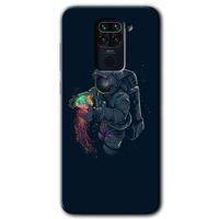 Xiaomi Redmi Note 9 HD Baskılı Kılıf + 9D Tam Ekran Koruyucu - Astronot Kıyafeti