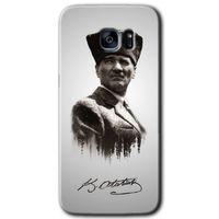 Galaxy S7 Edge Kılıf HD Desen Baskılı Arka Kapak - Mustafa Kemal Atatürk