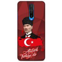 Xiaomi Redmi K30 5G Kılıf Atatürk (43) Thin Fit Kılıf Kırmızı Mozaik