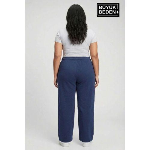 Kadın Büyük Beden Bol Paça  Yüksek Bel Lastikli NewYork Baskılı Eşofman Altı SPR26BEA988-5