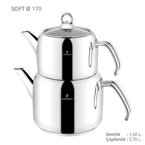 Sofram Soft Büyük Boy Çelik Çaydanlık 170 Big Size