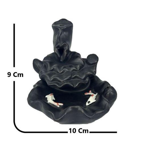 Porselen Geri Akış Tütsü Brülörü +5 Aromatik Tütsü CA3 Siyah