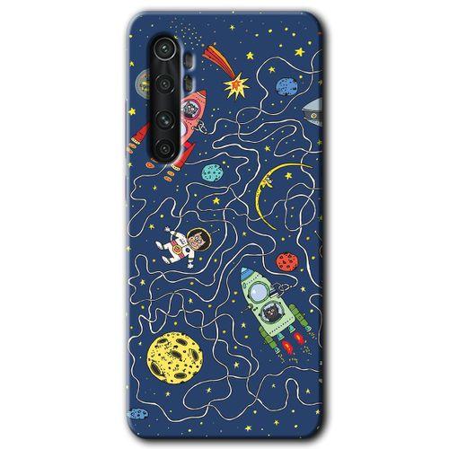 Xiaomi Mi Note 10 Lite HD Baskılı Kılıf + 9D Tam Ekran Koruyucu - Kedi Galaksi