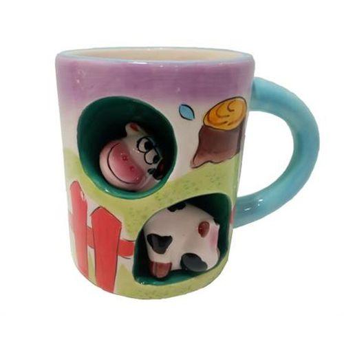 Porselen Kupa,Bardak Sevimli İnek 8,5X8,5X10Cm