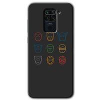 Potkal Hediye Fabrikası Xiaomi Redmi Note 9 Kılıf HD Desen Baskılı Arka Kapak - Avengers Minimalism