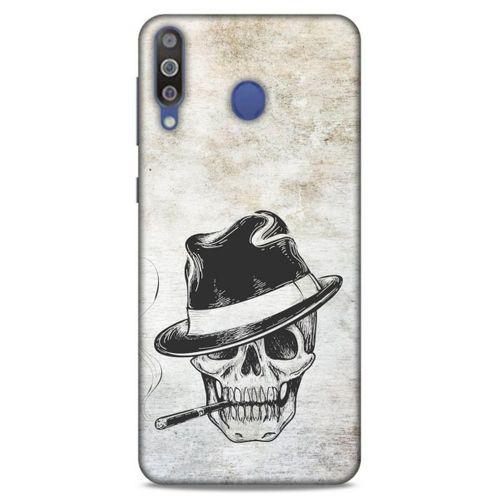 Lopard Samsung Galaxy M30 Uyumlu Kılıf Tattoo's (24) Darbe Emici Kılıf Şapkalı İskelet