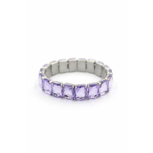 Lastikli Taşlı Bilezik - Mor