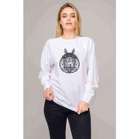 Komşum Totoro Baskılı Beyaz Kadın Sweatshirt