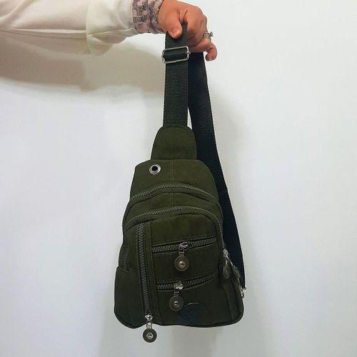 Fiyra bb1 Haki Renk Krinkıl Kumaş Beş Bölmeli Body Bag Bayan Çanta