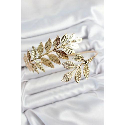 Pirinç Yaprak Model Gold Renk Pazu Bileklik