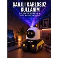 Robot Tasarımlı Bluetooth Hoparlörlü Yıldızlı Gökyüzü Projektör Yeni Nesil