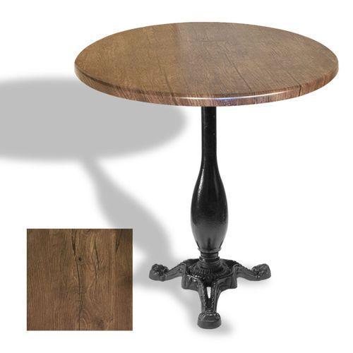 Dockers Çipa 2015 Döküm Ayak Yuvarlak Masa Çap 107cm - (Werzalit, Wermodin ve Allzalit Tabla) - Rustic Dark