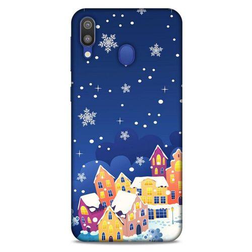 Samsung Galaxy M20 Kılıf Snowix (27) Tasarımlı Kılıf Turuncu Lacivert