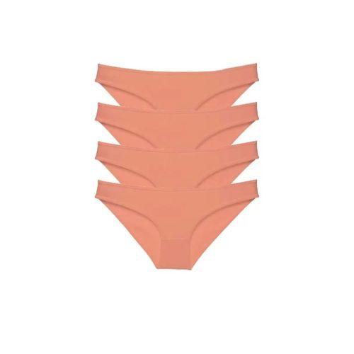 4 Adet Süper Eko Set Likralı Kadın Slip Külot Pudra