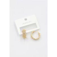 Taşlı Halka Küpe - Altın