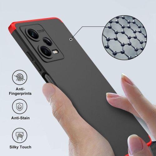 Xiaomi Redmi Note 12 Pro Kılıf 3 Parçalı 360 Tam Korumalı Rubber AYS Kapak - Mavi Siyah