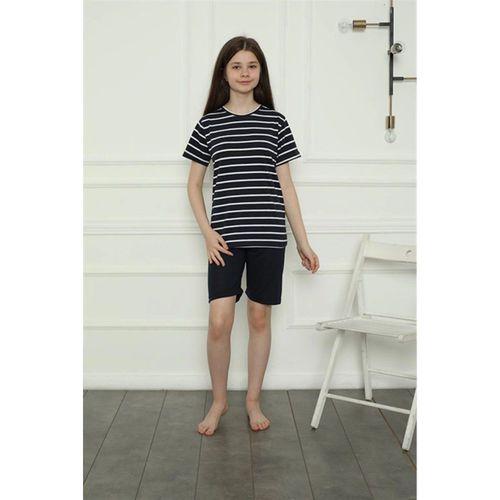 Kız Çocuk Penye Şortlu Pijama Takım Lacivert